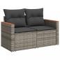 Preview: 4-tlg. Garten-Sofagarnitur mit Kissen Grau Poly Rattan