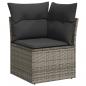 Preview: 5-tlg. Garten-Sofagarnitur mit Kissen Grau Poly Rattan