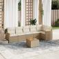 Preview: ARDEBO.de - 7-tlg. Garten-Sofagarnitur mit Kissen Beige Poly Rattan