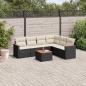 Preview: ARDEBO.de - 7-tlg. Garten-Sofagarnitur mit Kissen Schwarz Poly Rattan