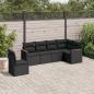 Preview: ARDEBO.de - 6-tlg. Garten-Sofagarnitur mit Kissen Schwarz Poly Rattan