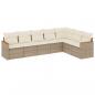 Preview: 7-tlg. Garten-Sofagarnitur mit Kissen Beige Poly Rattan