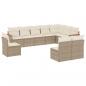 Preview: 10-tlg. Garten-Sofagarnitur mit Kissen Beige Poly Rattan