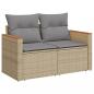 Preview: 11-tlg. Garten-Sofagarnitur mit Kissen Beige Poly Rattan