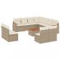 Preview: 12-tlg. Garten-Sofagarnitur mit Kissen Beige Poly Rattan