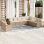 Preview: ARDEBO.de - 10-tlg. Garten-Sofagarnitur mit Kissen Beige Poly Rattan