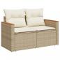 Preview: 11-tlg. Garten-Sofagarnitur mit Kissen Beige Poly Rattan