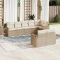 Preview: ARDEBO.de - 8-tlg. Garten-Sofagarnitur mit Kissen Beige Poly Rattan