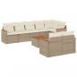 Preview: 9-tlg. Garten-Sofagarnitur mit Kissen Beige Poly Rattan