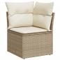 Preview: 9-tlg. Garten-Sofagarnitur mit Kissen Beige Poly Rattan