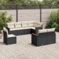 Preview: ARDEBO.de - 8-tlg. Garten-Sofagarnitur mit Kissen Schwarz Poly Rattan