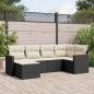 Preview: ARDEBO.de - 6-tlg. Garten-Sofagarnitur mit Kissen Schwarz Poly Rattan