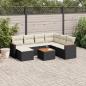 Preview: ARDEBO.de - 8-tlg. Garten-Sofagarnitur mit Kissen Schwarz Poly Rattan