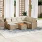 Preview: ARDEBO.de - 8-tlg. Garten-Sofagarnitur mit Kissen Beige Poly Rattan