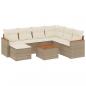 Preview: 8-tlg. Garten-Sofagarnitur mit Kissen Beige Poly Rattan