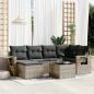 Preview: ARDEBO.de - 7-tlg. Garten-Sofagarnitur mit Kissen Grau Poly Rattan