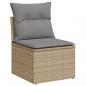 Preview: 5-tlg. Garten-Sofagarnitur mit Kissen Beige Poly Rattan