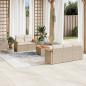 Preview: ARDEBO.de - 6-tlg. Garten-Sofagarnitur mit Kissen Beige Poly Rattan