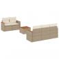 Preview: 6-tlg. Garten-Sofagarnitur mit Kissen Beige Poly Rattan