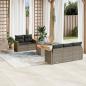 Preview: ARDEBO.de - 6-tlg. Garten-Sofagarnitur mit Kissen Grau Poly Rattan