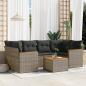 Preview: ARDEBO.de - 7-tlg. Garten-Sofagarnitur mit Kissen Grau Poly Rattan