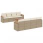 Preview: 9-tlg. Garten-Sofagarnitur mit Kissen Beige Poly Rattan