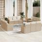 Preview: ARDEBO.de - 12-tlg. Garten-Sofagarnitur mit Kissen Beige Poly Rattan