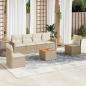 Preview: ARDEBO.de - 7-tlg. Garten-Sofagarnitur mit Kissen Beige Poly Rattan