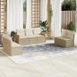 Preview: ARDEBO.de - 7-tlg. Garten-Sofagarnitur mit Kissen Beige Poly Rattan