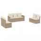 Preview: 7-tlg. Garten-Sofagarnitur mit Kissen Beige Poly Rattan