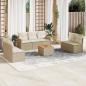 Preview: ARDEBO.de - 8-tlg. Garten-Sofagarnitur mit Kissen Beige Poly Rattan