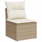 Preview: 4-tlg. Garten-Sofagarnitur mit Kissen Beige Poly Rattan