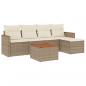 Preview: 6-tlg. Garten-Sofagarnitur mit Kissen Beige Poly Rattan