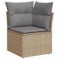 Preview: 4-tlg. Garten-Sofagarnitur mit Kissen Beigemischung Poly Rattan