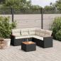 Preview: ARDEBO.de - 6-tlg. Garten-Sofagarnitur mit Kissen Schwarz Poly Rattan