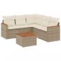 Preview: 6-tlg. Garten-Sofagarnitur mit Kissen Beige Poly Rattan