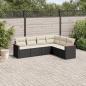 Preview: ARDEBO.de - 6-tlg. Garten-Sofagarnitur mit Kissen Schwarz Poly Rattan