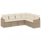 Preview: 6-tlg. Garten-Sofagarnitur mit Kissen Beige Poly Rattan