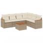 Preview: 7-tlg. Garten-Sofagarnitur mit Kissen Beige Poly Rattan