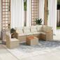 Preview: ARDEBO.de - 7-tlg. Garten-Sofagarnitur mit Kissen Beige Poly Rattan