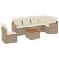 Preview: 7-tlg. Garten-Sofagarnitur mit Kissen Beige Poly Rattan