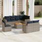 Preview: ARDEBO.de - 9-tlg. Garten-Sofagarnitur mit Kissen Grau Poly Rattan