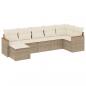 Preview: 7-tlg. Garten-Sofagarnitur mit Kissen Beige Poly Rattan