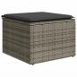 Preview: 7-tlg. Garten-Sofagarnitur mit Kissen Grau Poly Rattan