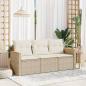 Preview: ARDEBO.de - 3-tlg. Garten-Sofagarnitur mit Kissen Beige Poly Rattan