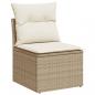 Preview: 3-tlg. Garten-Sofagarnitur mit Kissen Beige Poly Rattan