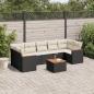 Preview: ARDEBO.de - 8-tlg. Garten-Sofagarnitur mit Kissen Schwarz Poly Rattan