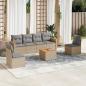 Preview: ARDEBO.de - 7-tlg. Garten-Sofagarnitur mit Kissen Beige Poly Rattan