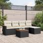 Preview: ARDEBO.de - 6-tlg. Garten-Sofagarnitur mit Kissen Schwarz Poly Rattan