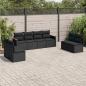 Preview: ARDEBO.de - 8-tlg. Garten-Sofagarnitur mit Kissen Schwarz Poly Rattan